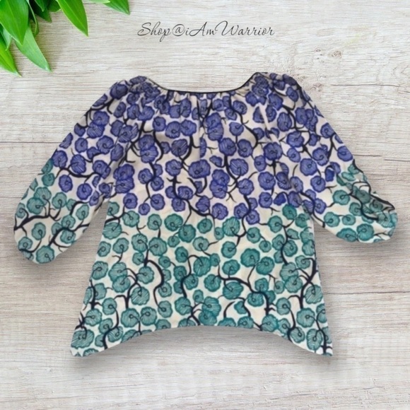 Anthropologie {Vanessa Virginia} floral bubble sleeve top *shop@iamwarrior - Picture 3 of 7